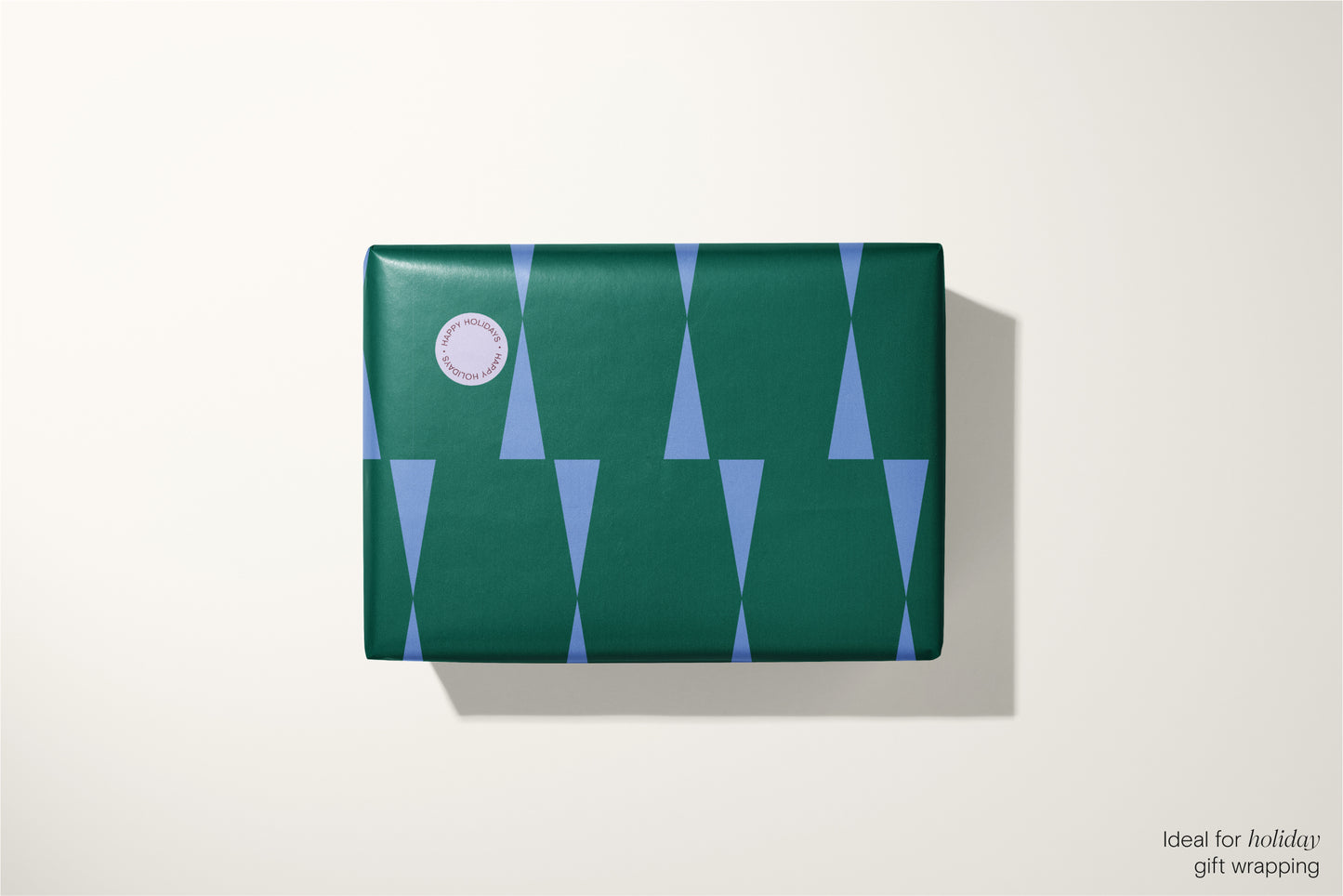 Pine Green + Sky blue · Festive Wrapping Paper