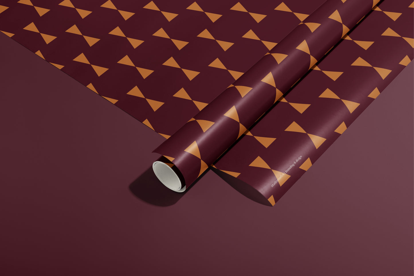 Burgundy + Caramel · Festive Wrapping Paper