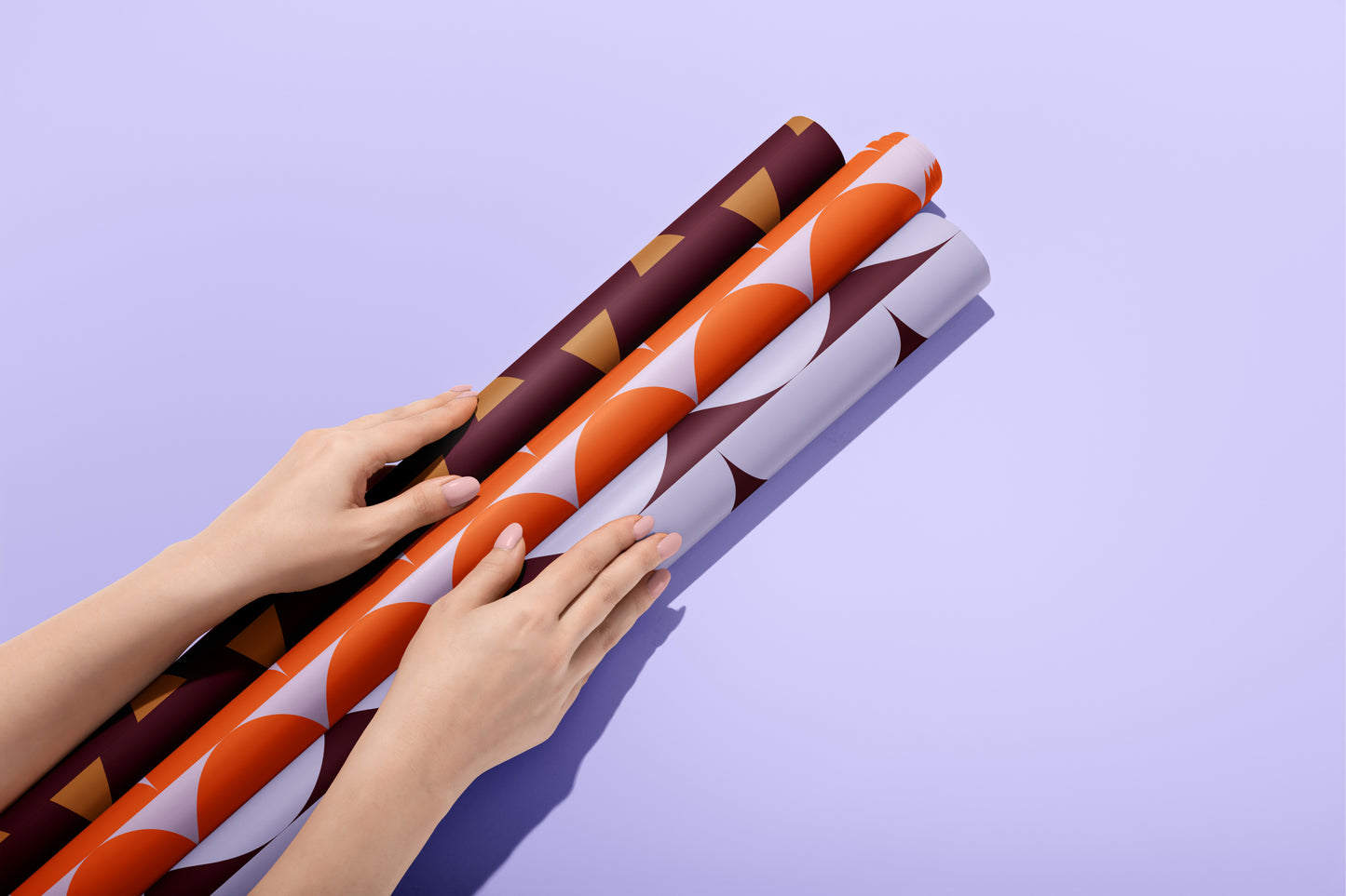 Burgundy + Caramel · Festive Wrapping Paper