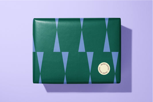 Pine Green + Sky blue · Festive Wrapping Paper